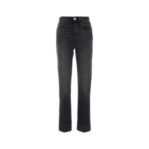 RE DONE Cropped High-Waisted Straight Leg Jeans Women BLACK Pants
